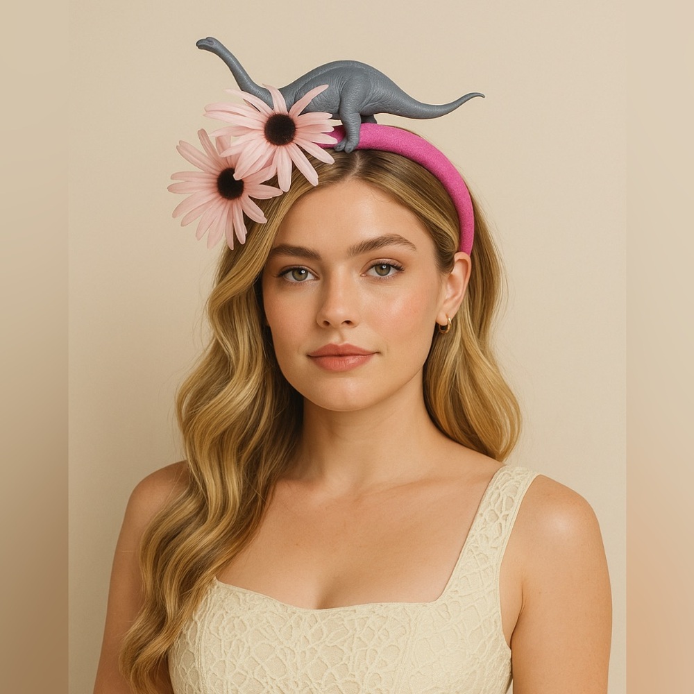 Kentucky Derby Hat Daisy Brachiosaurus Whimsical Statement Headband Tea Party